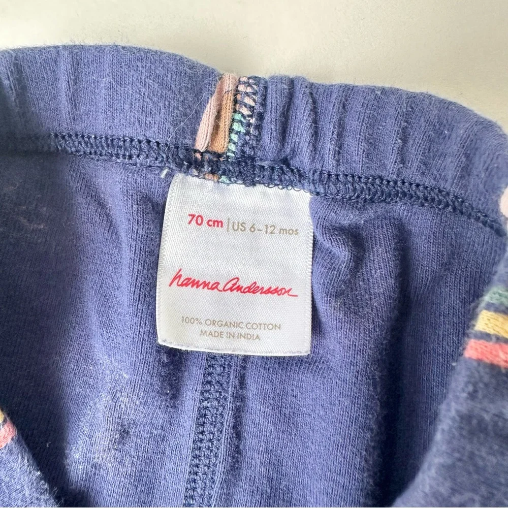 Hanna Andersson Floral Embroidered Onesie and Rainbow Print Leggings